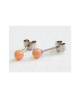 Domestic pure titanium earrings pink coral ball [Horie / H-TP8201]