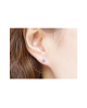 Domestic pure titanium earrings Blue Agate Ball [Horie / H-TP8202]