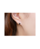 Domestic pure titanium earrings Onyx ball [Horie / H-TP8207]