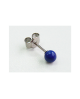 Domestic pure titanium earrings lapis lazuli ball [Horie / H-TP8208]