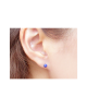 Domestic pure titanium earrings lapis lazuli ball [Horie / H-TP8208]