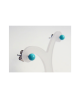 Domestic pure titanium earrings Turquoise ball [Horie / H-TP8209]