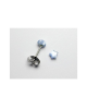 Domestic pure titanium earrings artificial cats star-shaped light blue [Horie / H-TP8217]