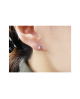 Domestic pure titanium earrings artificial cats star-shaped purple [Horie / H-TP8219]