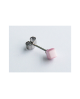 Domestic pure titanium earrings artificial cats cubic pink [Horie / H-TP8220]