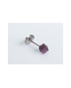 Domestic Pure Titanium Earrings Artificial Cats Cubic Purple [Horie / H-TP8223]