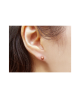 Domestic pure titanium earrings tea gold stone ball [Horie / H-TP8224]