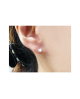 Domestic pure titanium earrings artificial cats star type white [Horie / H-TP8234]