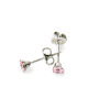 Pure Titanium Earrings 4mm Cubic Zirconia / Pink [Male / MARE-36]