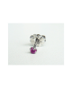 Pure Titanium Earrings 2mm Synthetic Ruby [MARE-56]