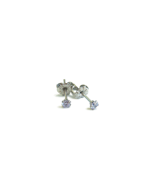 Pure Titanium Earrings 3mm Cubic Zirconia / Lavender [MARE-66]