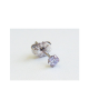 Pure Titanium Earrings 3mm Cubic Zirconia / Lavender [MARE-66]