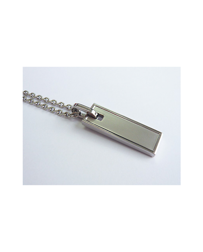 Pure titanium necklace for men plate 1 (rectangle) [TITANISUM / Ti-1]
