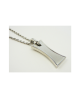 Pure titanium necklace for men, plate 2 (curved rectangle) [TITANISUM / Ti-2]