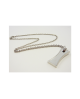 Pure titanium necklace for men, plate 2 (curved rectangle) [TITANISUM / Ti-2]