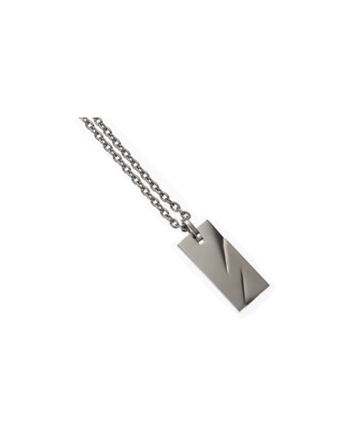 Pure titanium necklace for men Plate 6 (Rectangle / Matte) [TITANISUM / Ti-6h]