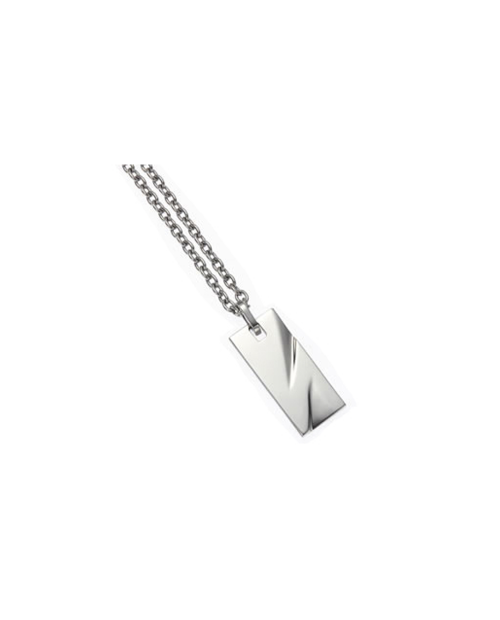 Pure Titanium Necklace for Men Plate 6 (Rectangle / Mirror) [TITANISUM / Ti-6m]
