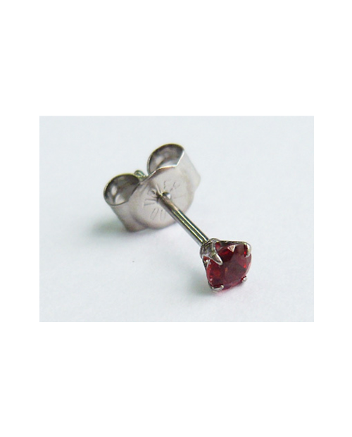 [For one ear] Domestic pure titanium earrings garnet cut Outlet Sale [Horie / H-1-TP8005]