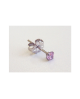 Pure Titanium Earrings 3mm Cubic Zirconia / Pink [MARE-65]