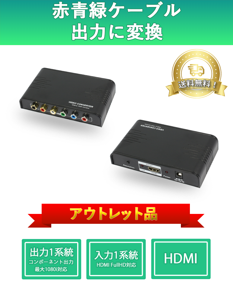 HDMI→コンポーネント端子コンバーターTHDMIYP2「パッケージなし」